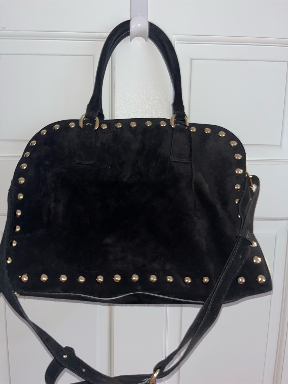 Claudia Firenze Black Studded Suede Tote